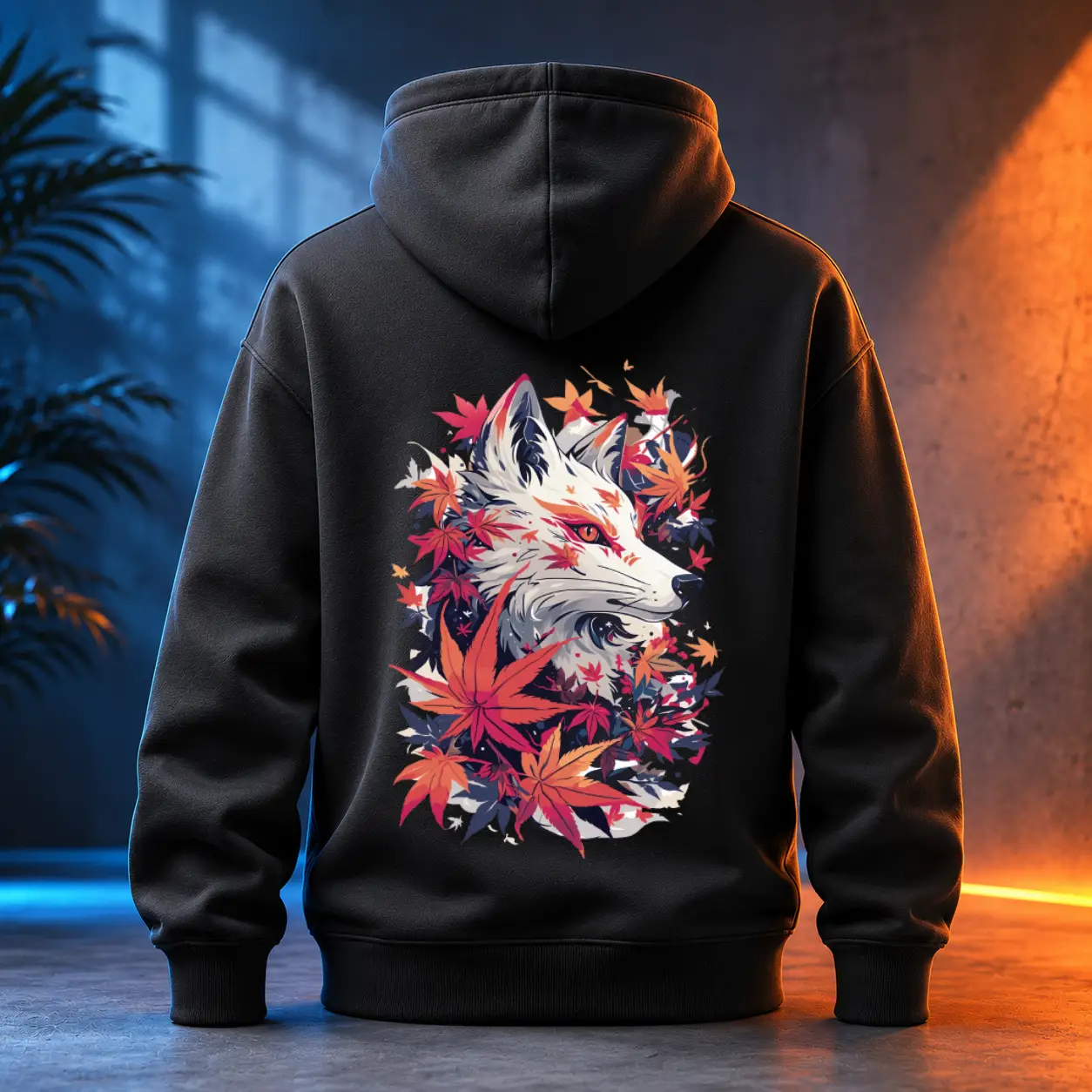 Unisex mikina - Bílá Japonská liška