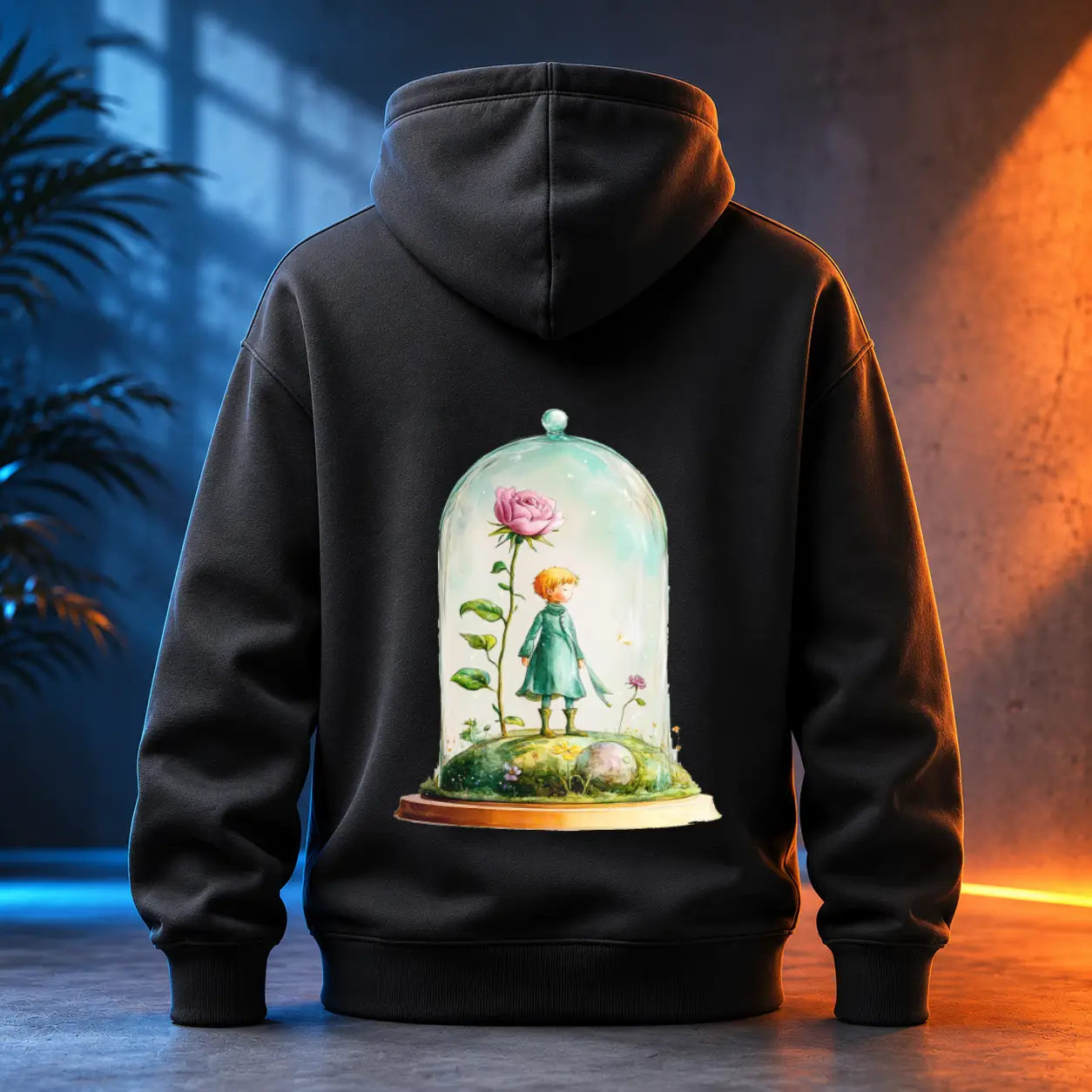 Unisex mikina - Růže v kupoli - Malý princ - Le petit prince