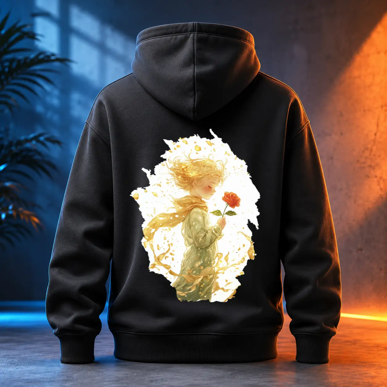 Unisex mikina - Růže ve větru - Malý princ - Le petit prince