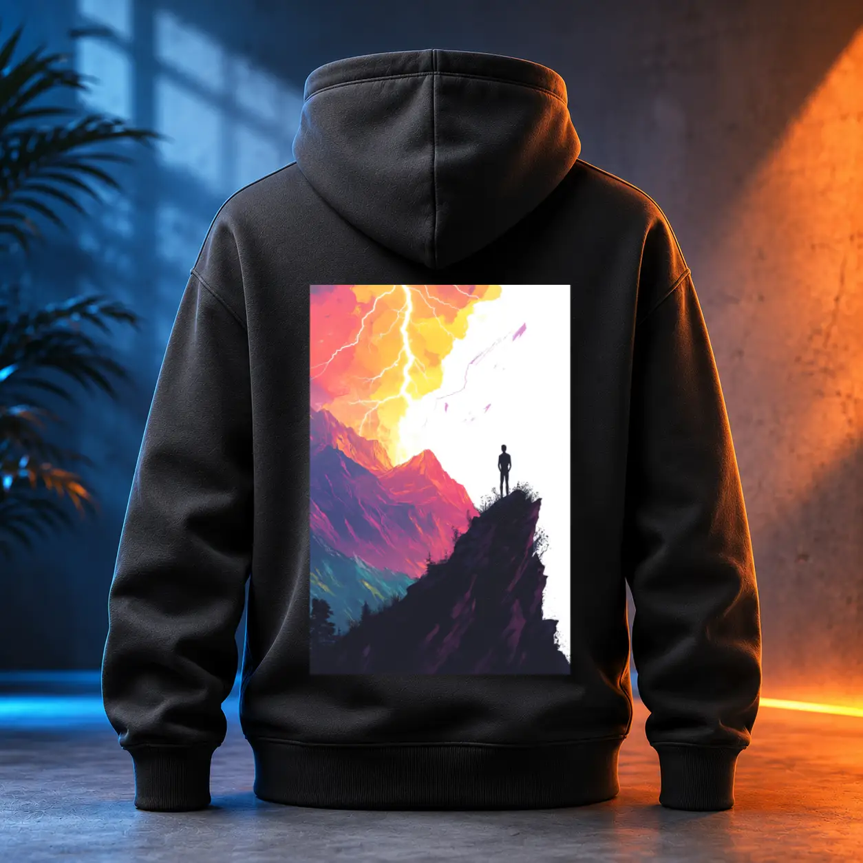 Unisex mikina - Blesky nad horami - Svobodná příroda