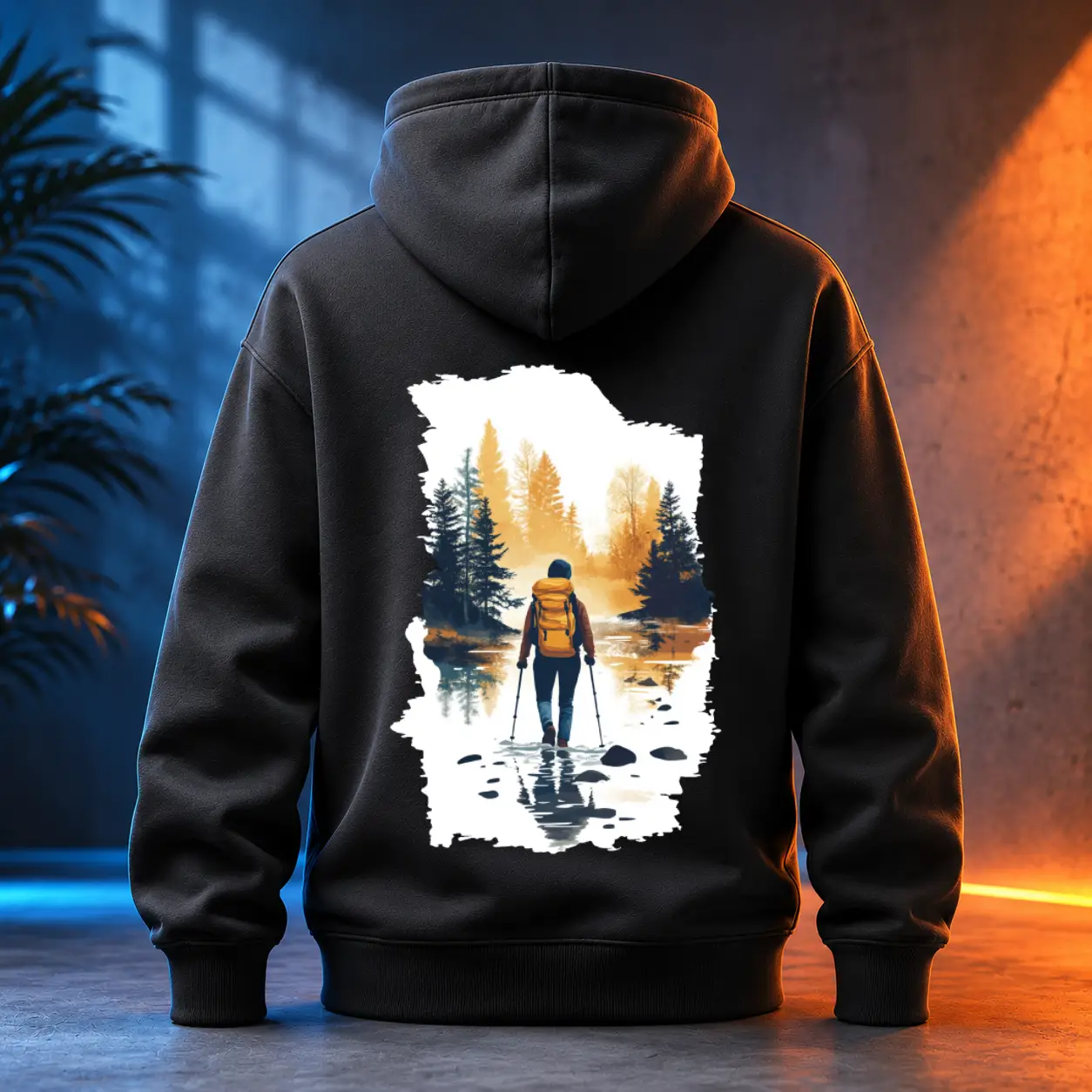 Unisex mikina - Hiker s batohem - Svobodná příroda