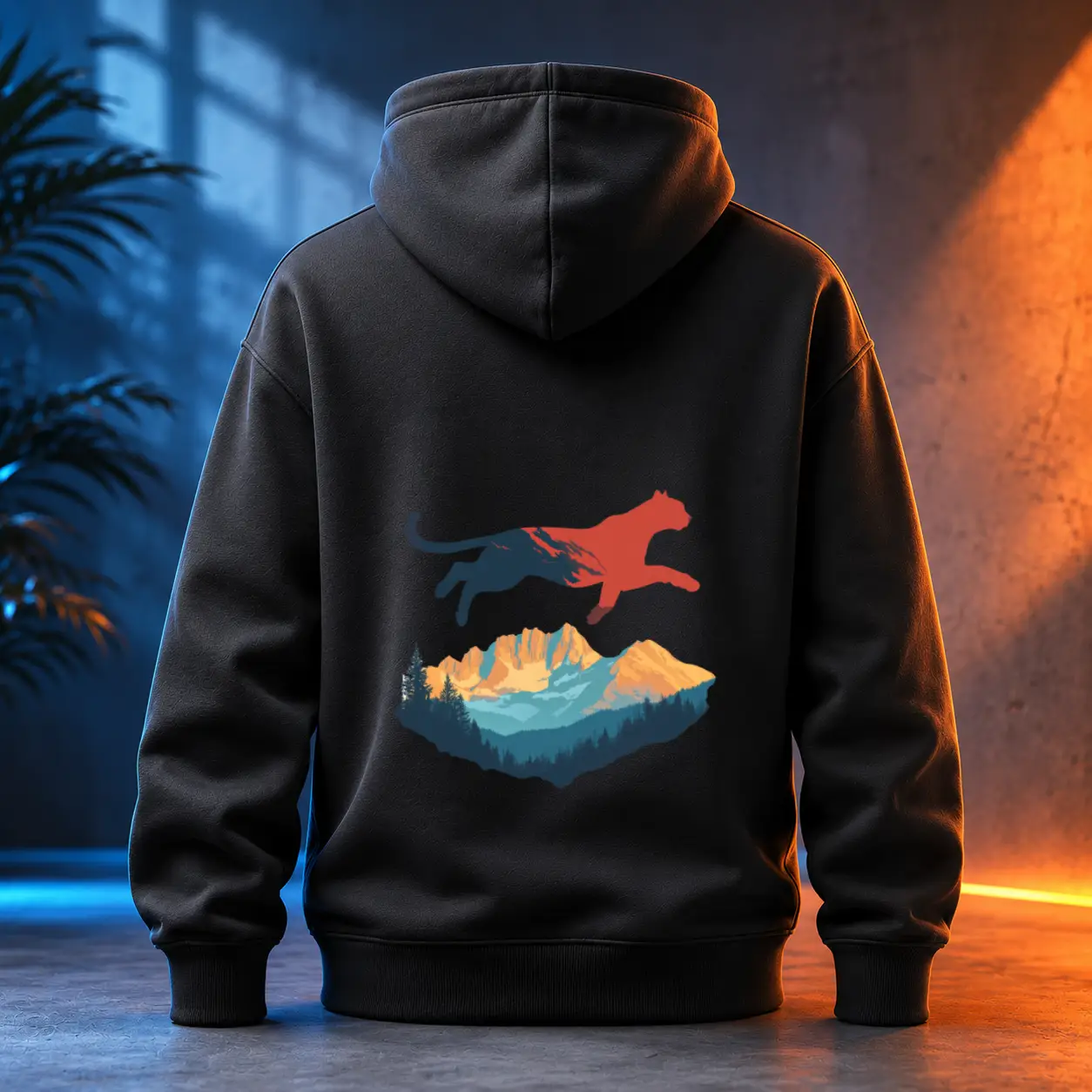 Unisex mikina - Skákající puma - Svobodná příroda