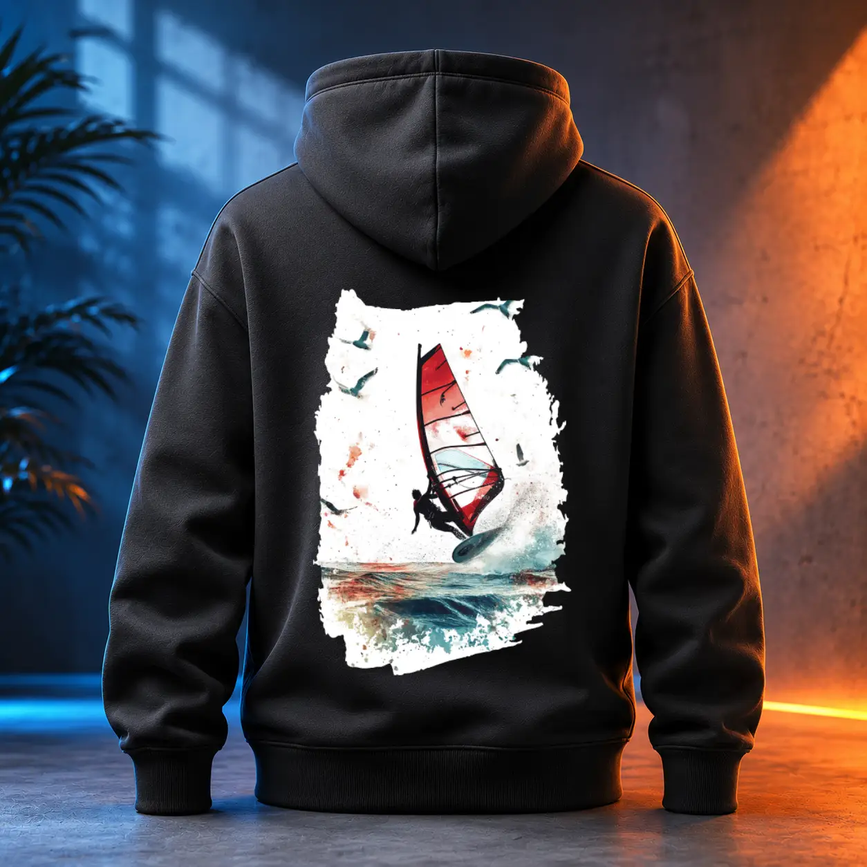 Unisex mikina - Windsurf v bouři - Svobodná příroda