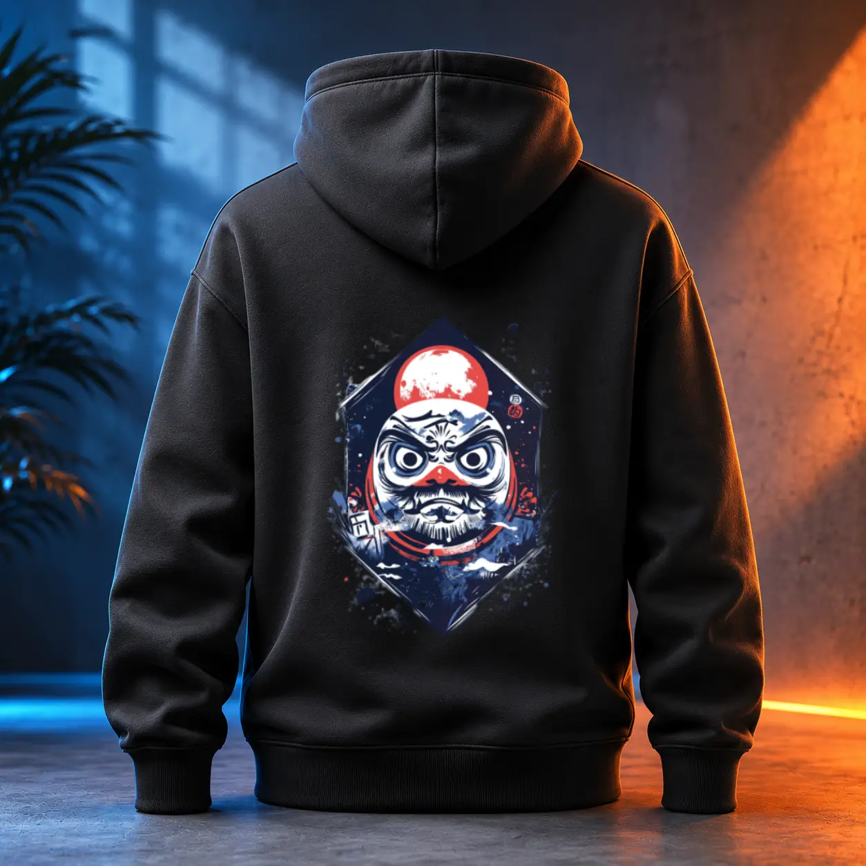 Unisex mikina - Daruma s planoucíma očima