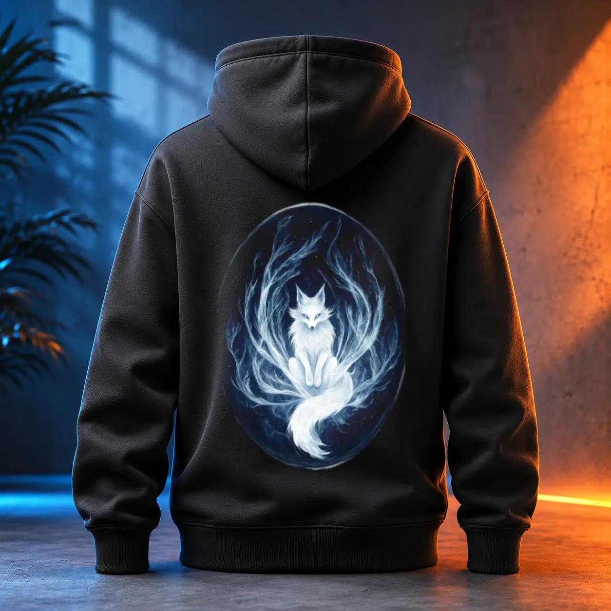 Unisex mikina - Kitsune duši v ohni