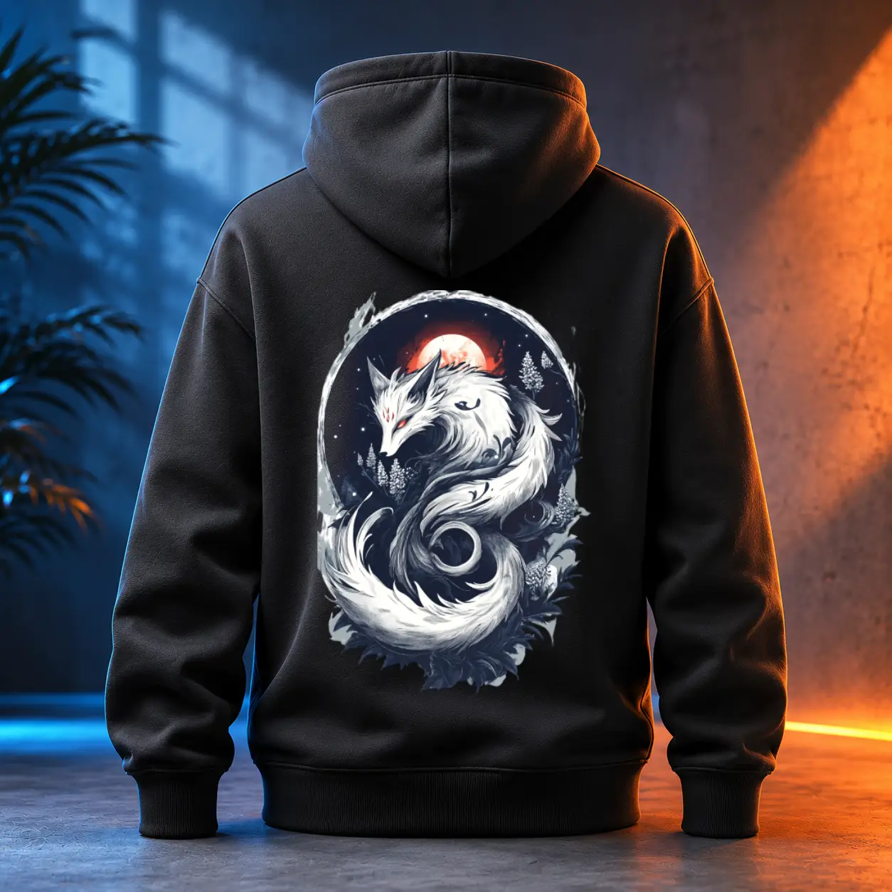 Unisex mikina - Kitsune ze stříbra měsíce