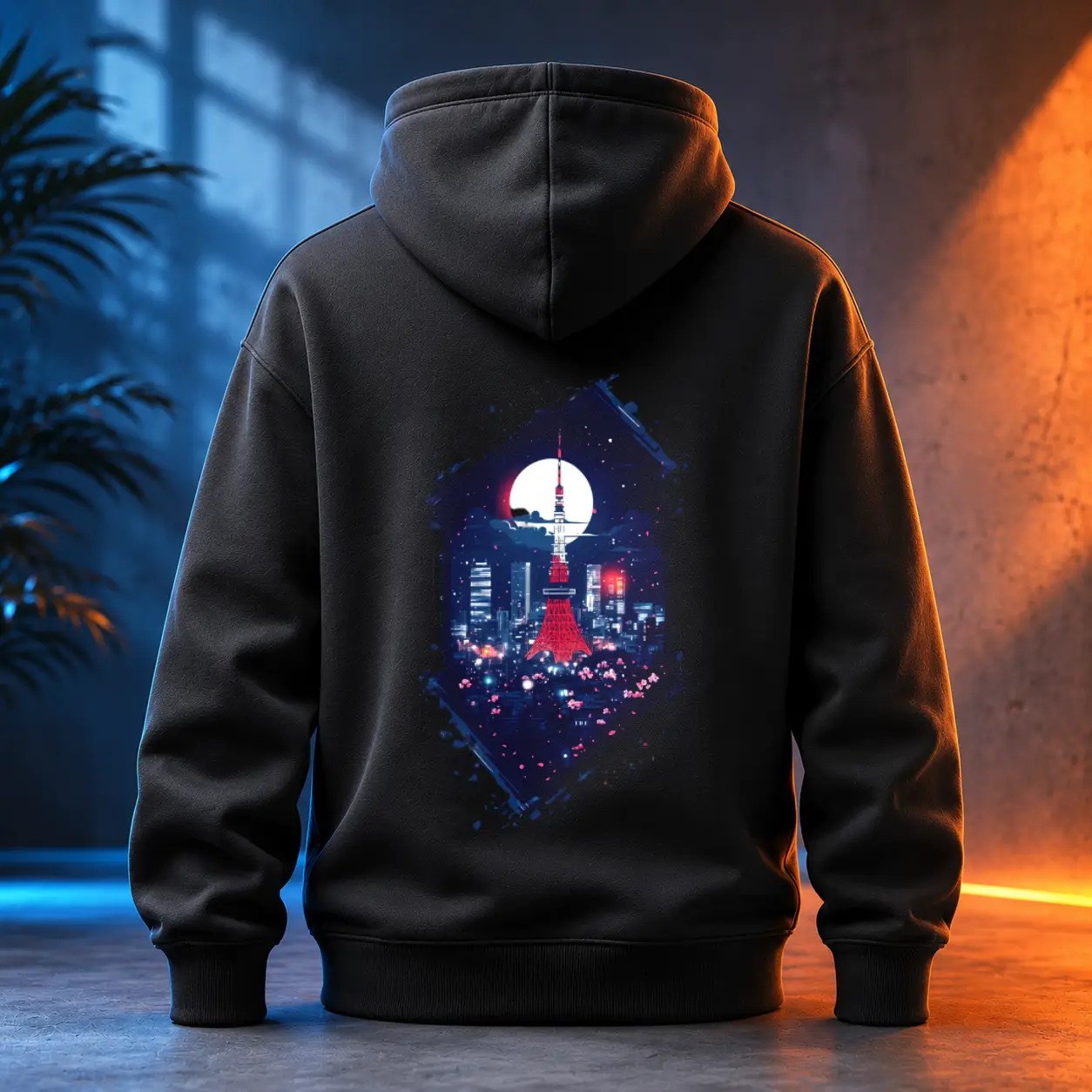 Unisex mikina - Tokyo zářící neonem