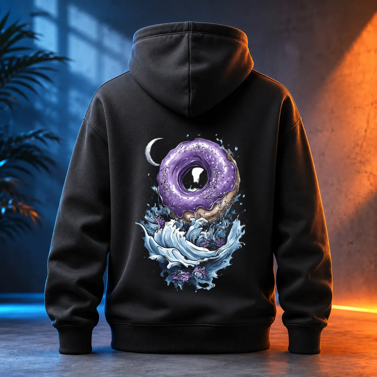 Unisex mikina - Donut fialové vlny