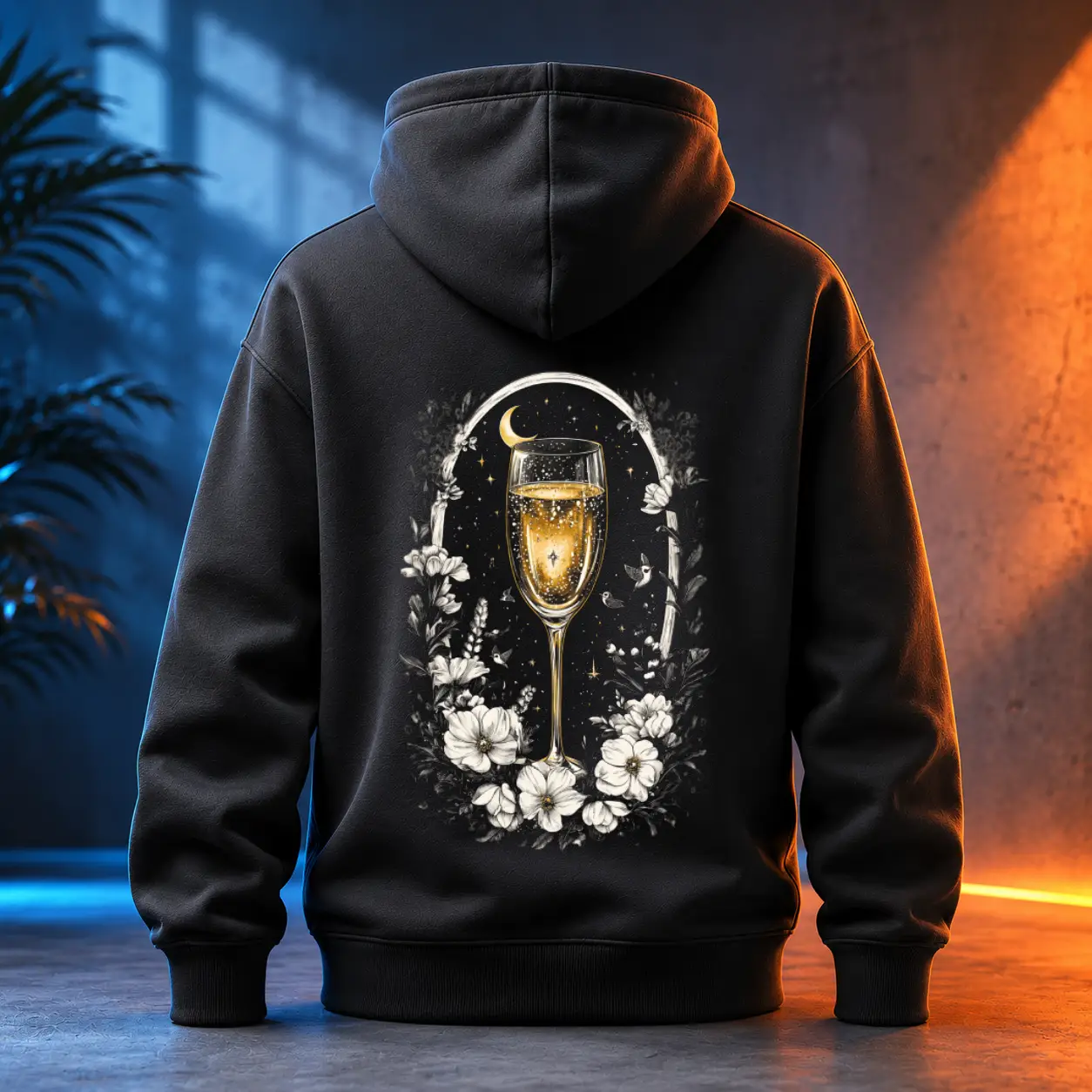 Unisex mikina - Prosseco stoupající bublinky