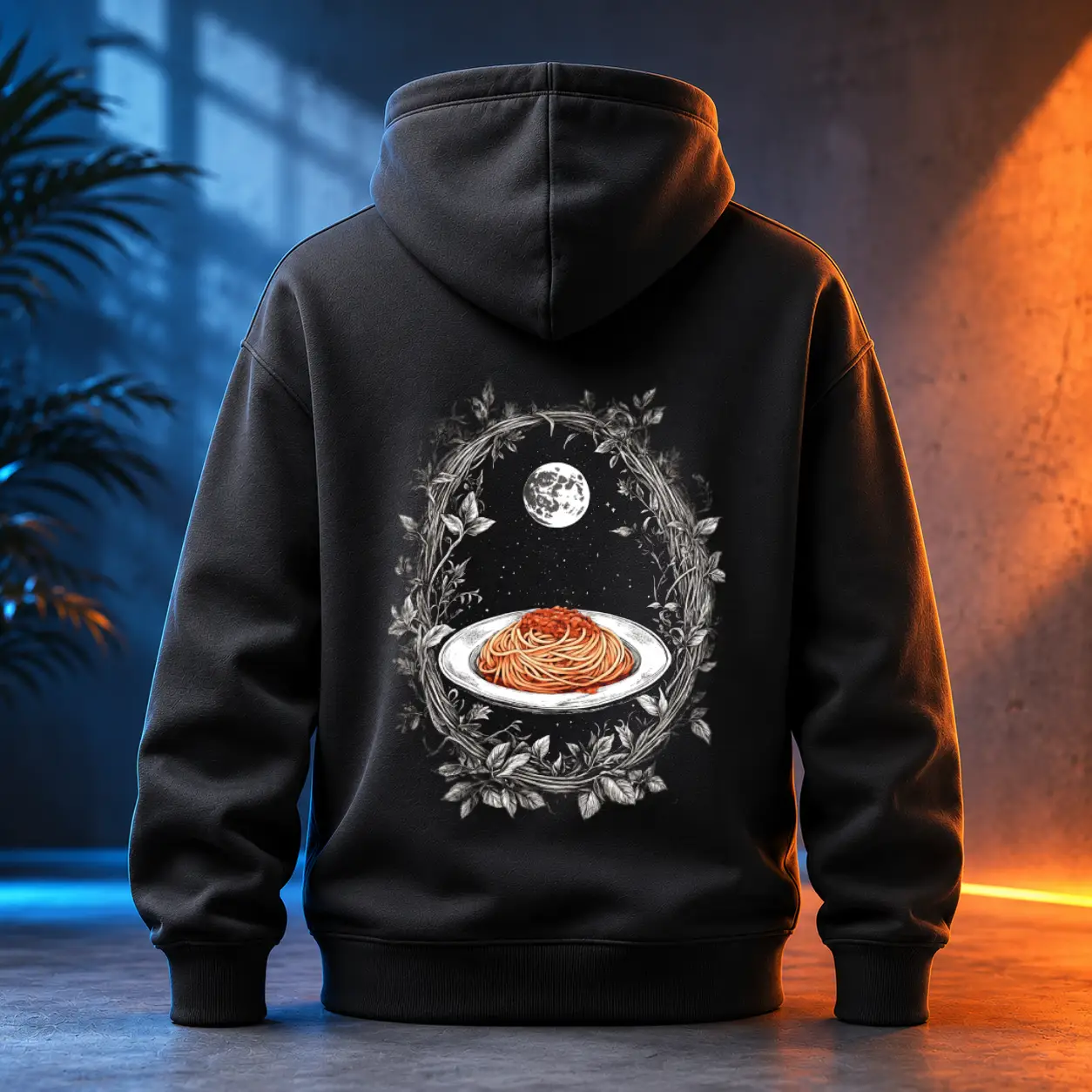 Unisex mikina - Špagety červený západ