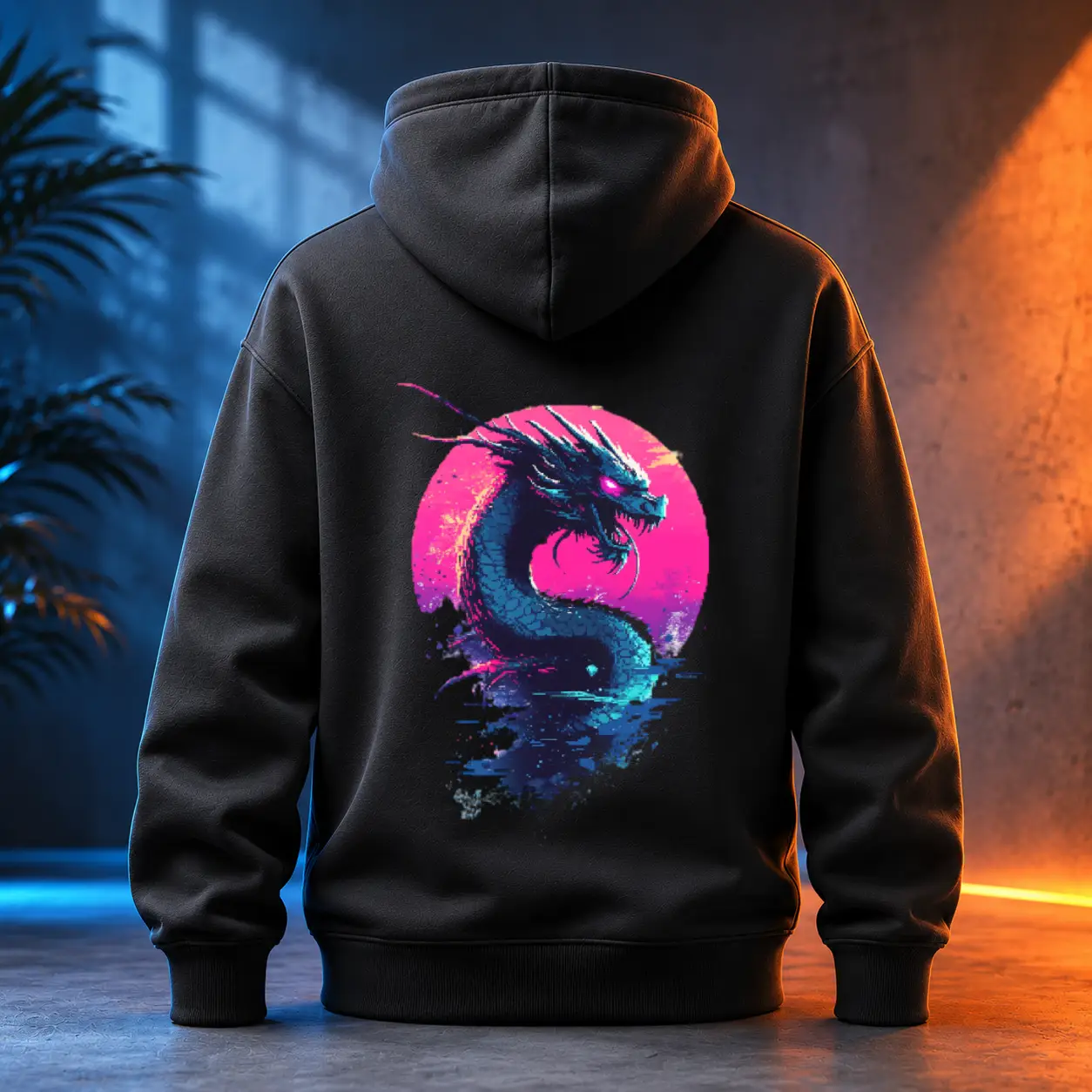 Unisex mikina - Drak pixel impuls