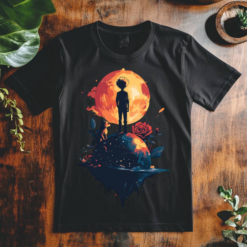 Dámské tričko - Stín a růže - Malý princ - Le petit prince