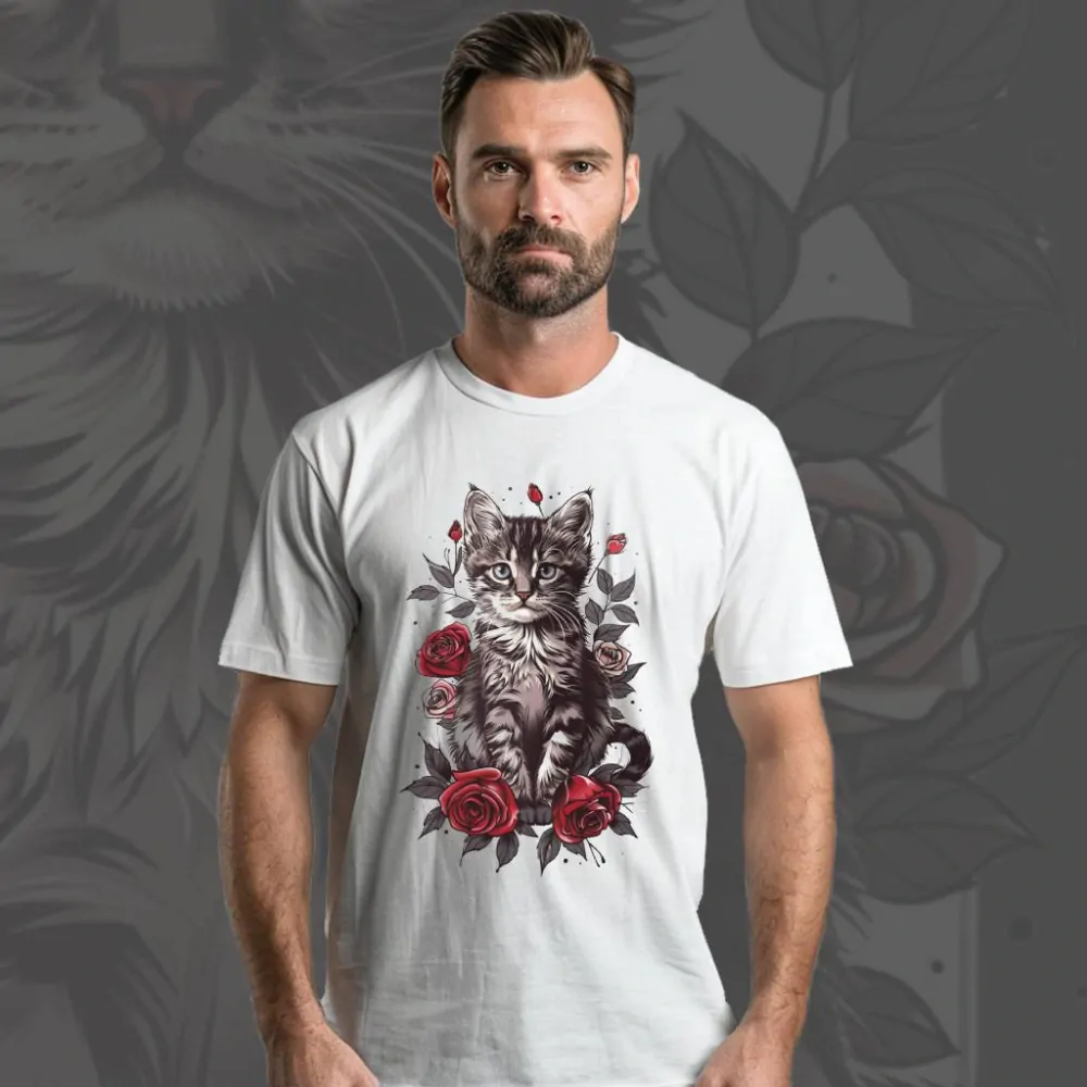 Pánské tričko - Rose Kitten