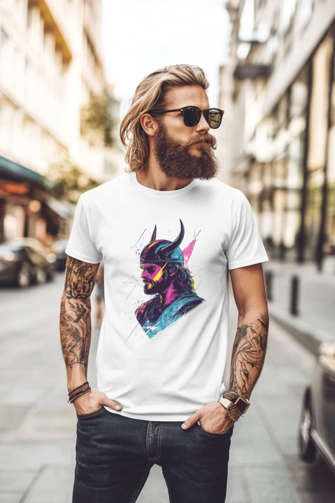 Pánské tričko - Neon Retro Viking