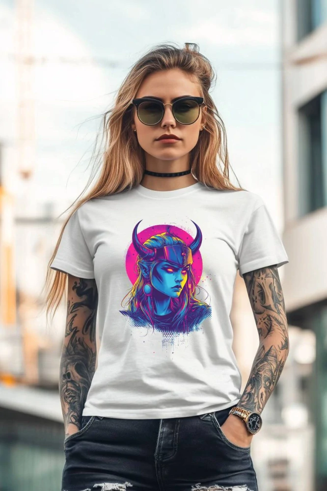 Dámské tričko - Neonová Vikingská královna