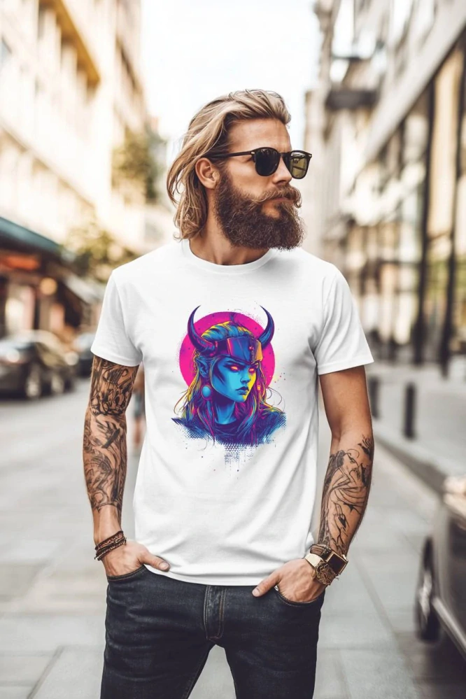 Pánské tričko - Neonová Vikingská královna