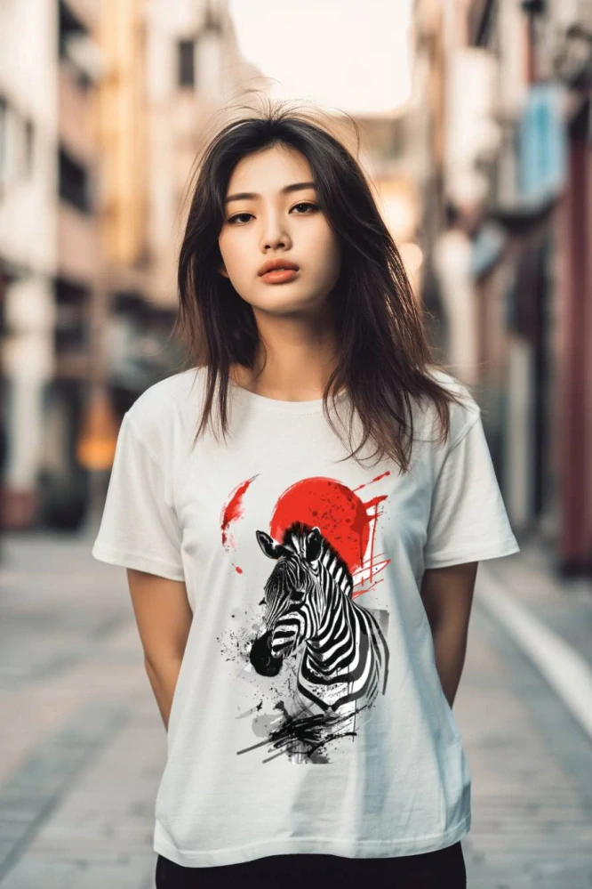 Dámské tričko - Zebra v Japonsku