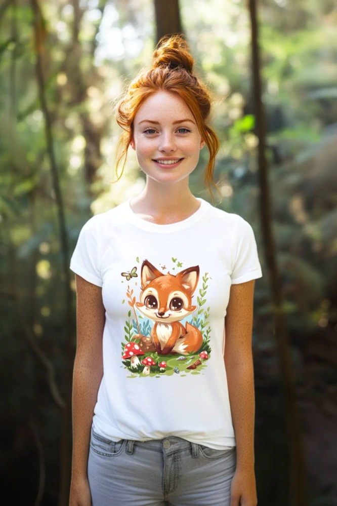 Dámské tričko - Liška ve větříku