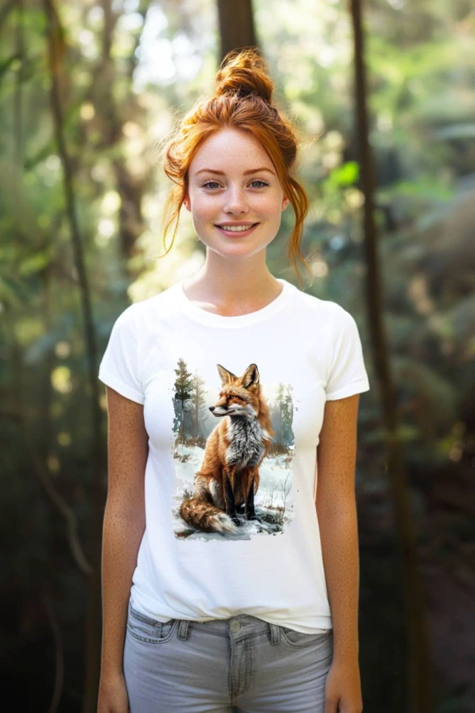 Dámské tričko - Liška v přírodě