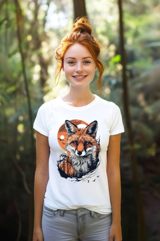 Dámské tričko - Liška v temné noci