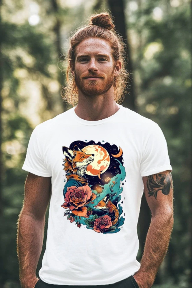 Pánské tričko - Liška pod měsícem