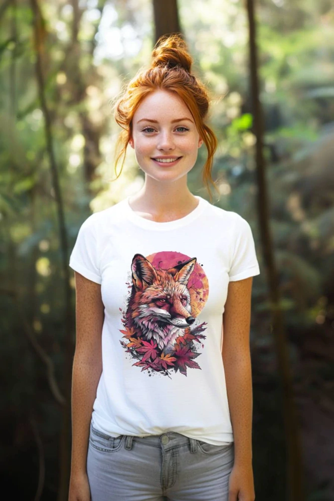 Dámské tričko - Liška pod měsícem