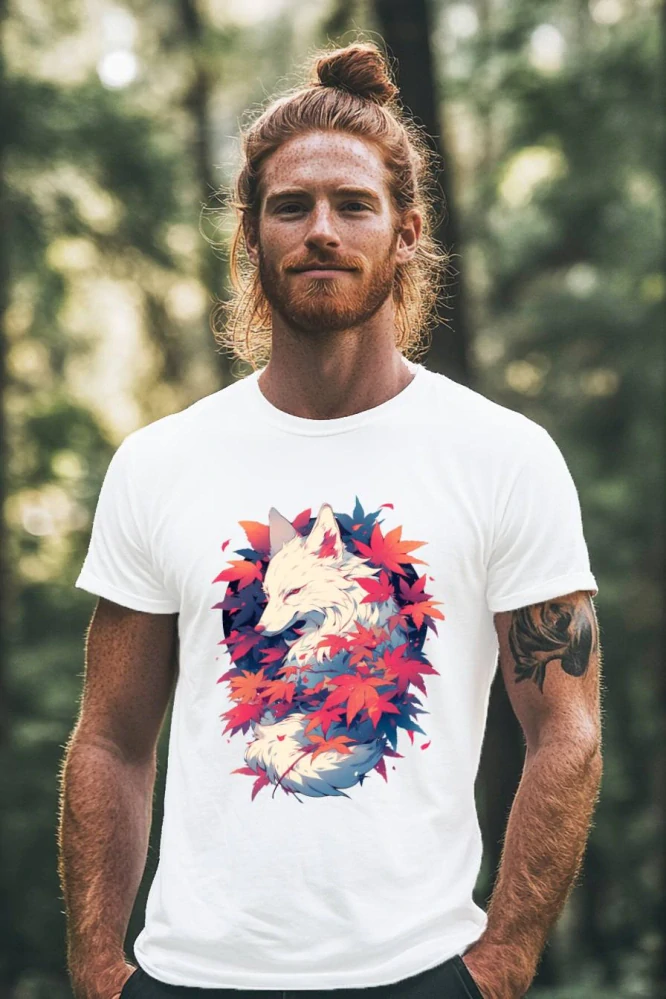 Pánské tričko - Sněžná jemná liška