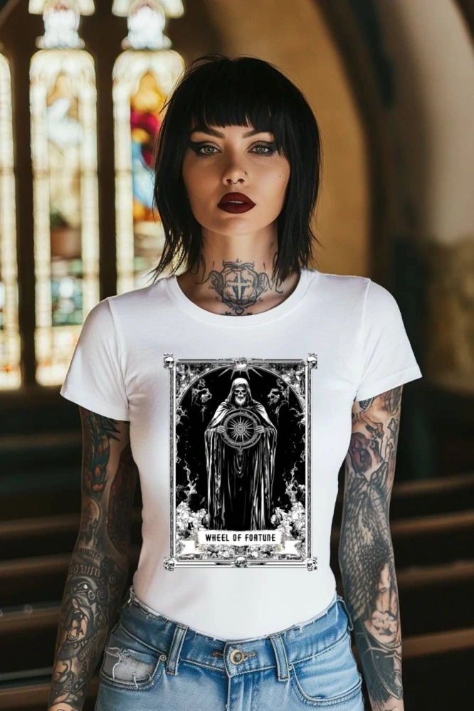Dámské tričko - Wheel of Fortune - Kolo štěstí - Tarot - Velká arkána