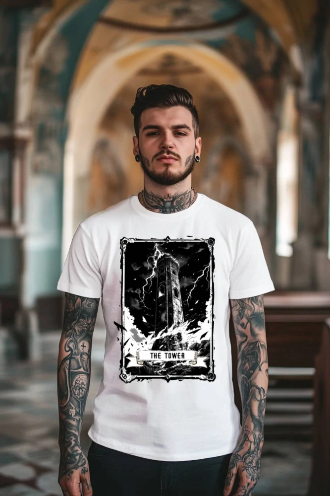 Pánské tričko - The Tower - Věz - Tarot - Velká Arkána