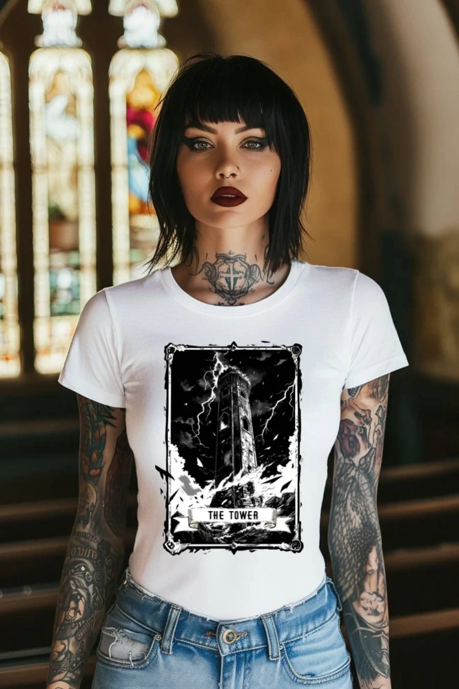 Dámské tričko - The Tower - Věz - Tarot - Velká Arkána