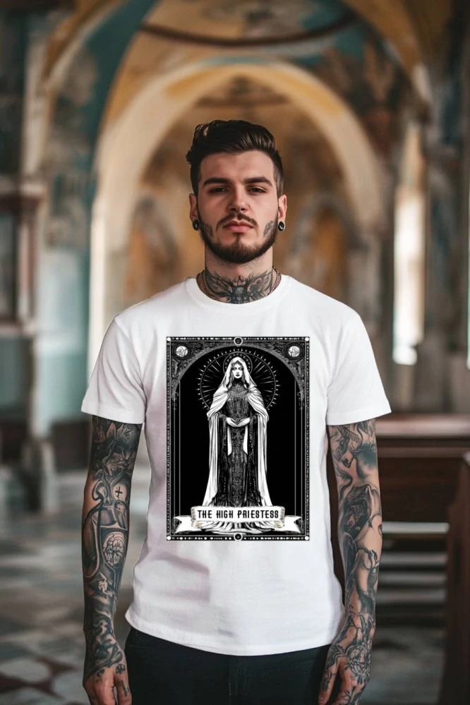Pánské tričko - The High Priestess - Velekněžka - Tarot - Velká Arkána