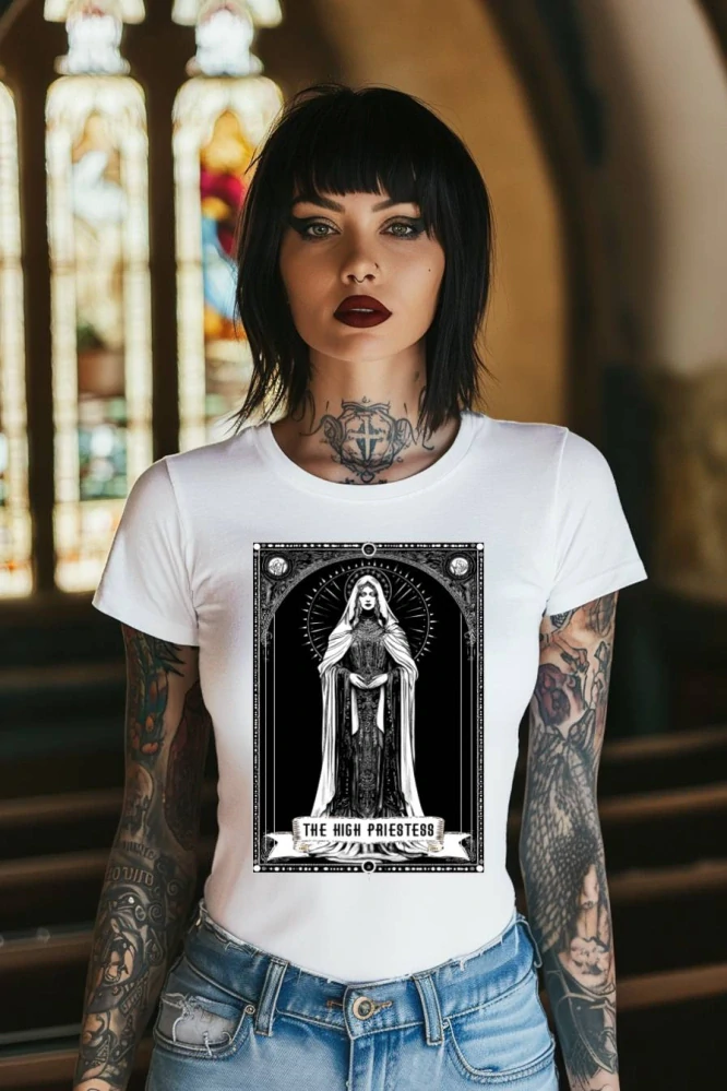 Dámské tričko - The High Priestess - Velekněžka - Tarot - Velká Arkána