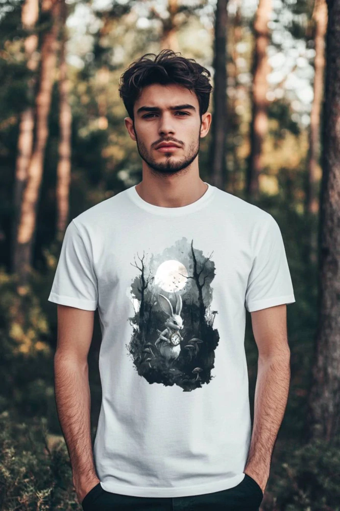 Pánské tričko - Bílý králík – White Rabbit