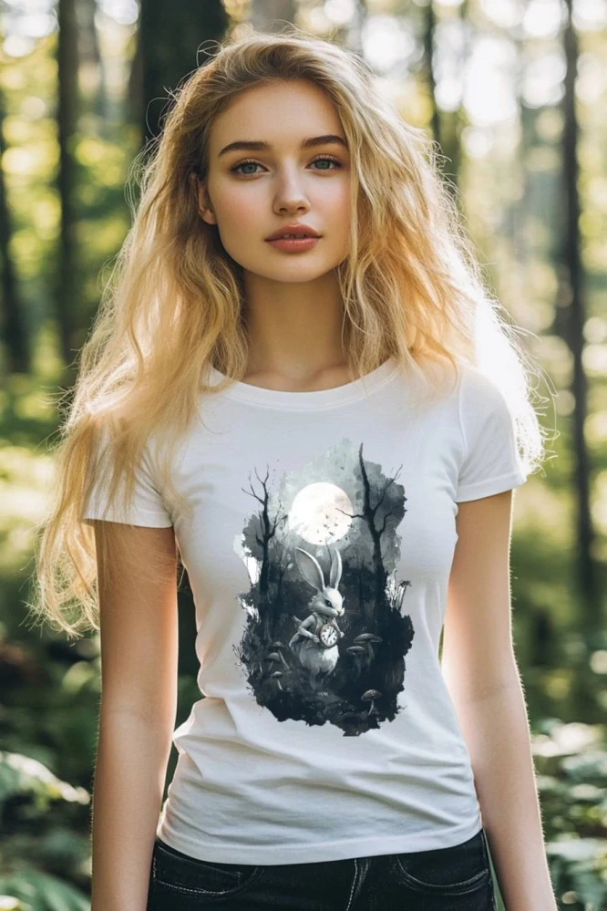 Dámské tričko - Bílý králík – White Rabbit