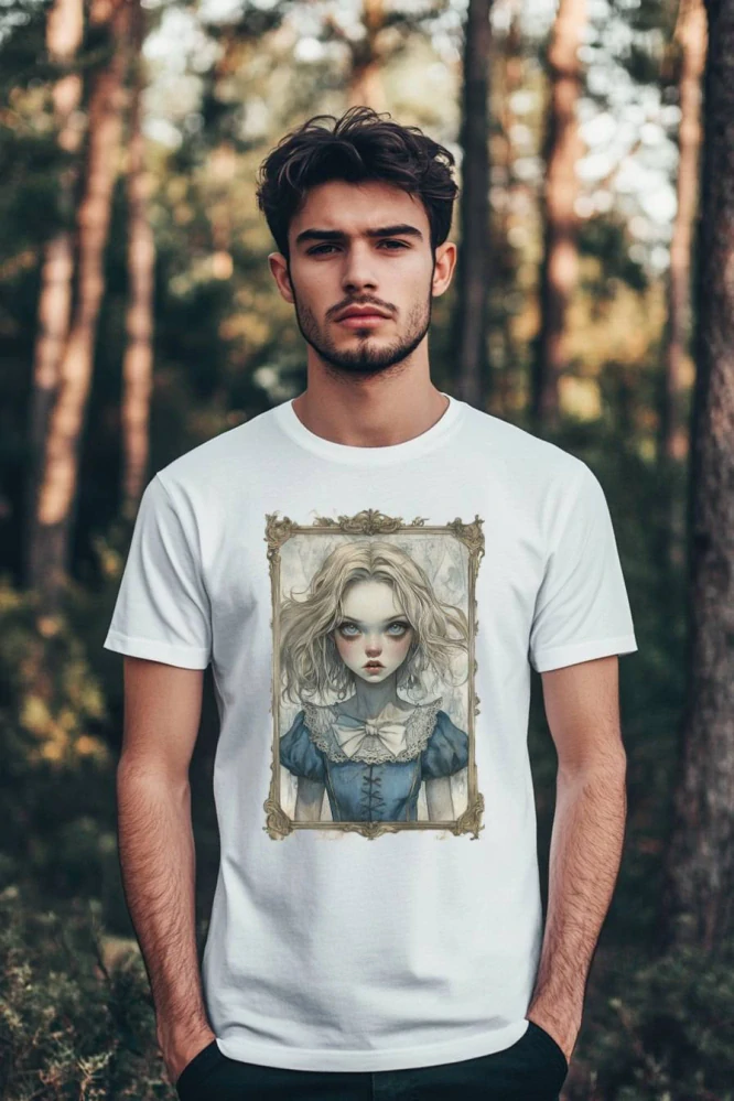 Pánské tričko - Následuj bílého králíka – Follow the White Rabbit