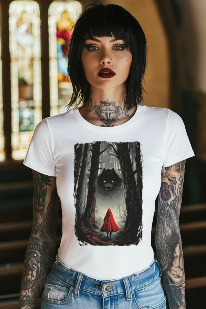 Dámské tričko - Červená Karkulka – Pohádka v Temnotě