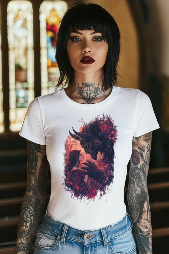Dámské tričko - Kráska a Zvíře – Prokletá Růže