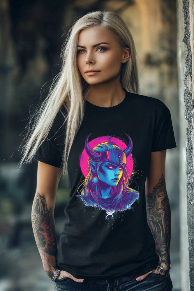 Dámské tričko - Neonová Vikingská královna