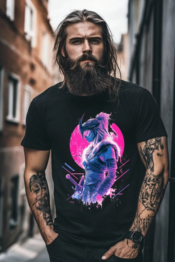 Pánské tričko - Retro Vikingská válečnice