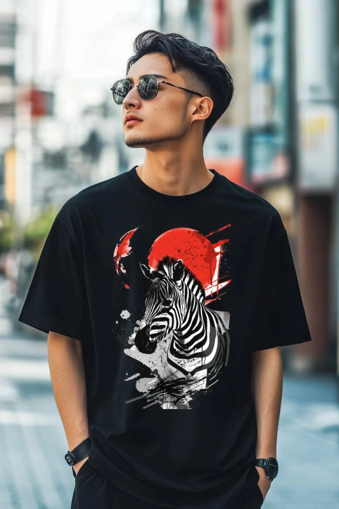 Pánské tričko - Zebra v Japonsku