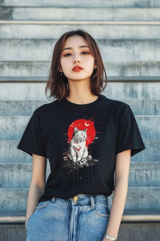 Dámské tričko - Kočka štěstí Maneki