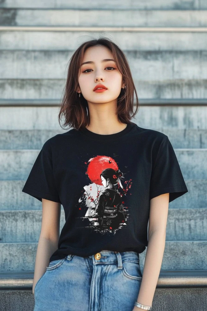 Dámské tričko - Japonská samurajka