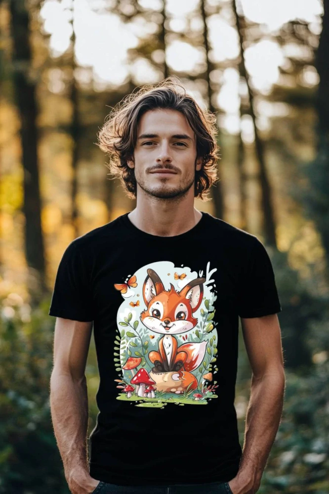 Pánské tričko - Lesní hravá liška