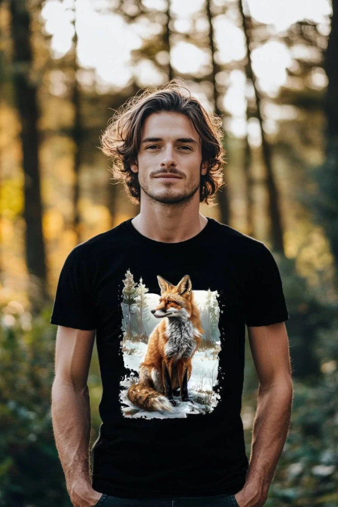 Pánské tričko - Liška v přírodě