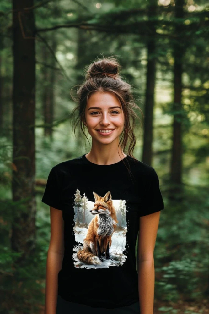 Dámské tričko - Liška v přírodě