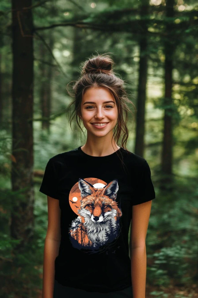 Dámské tričko - Liška v temné noci