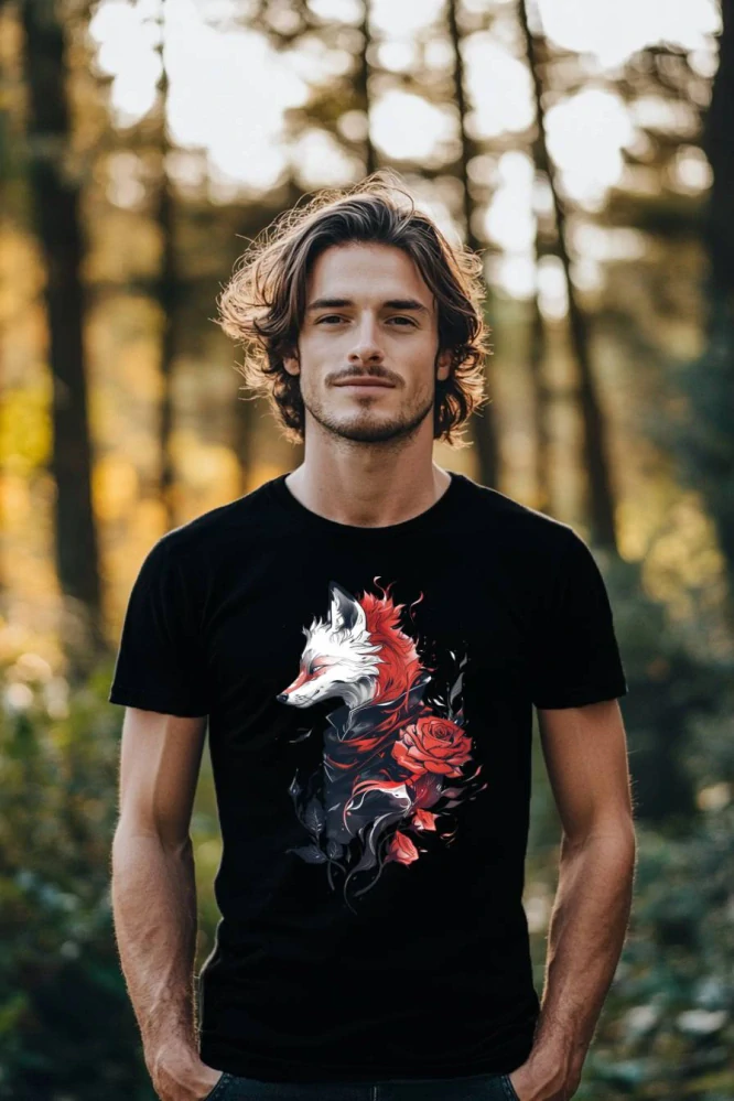 Pánské tričko - Růže a liška