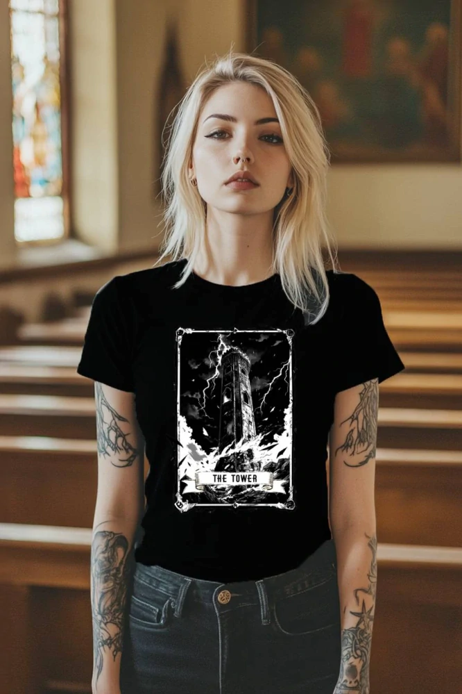 Dámské tričko - The Tower - Věz - Tarot - Velká Arkána