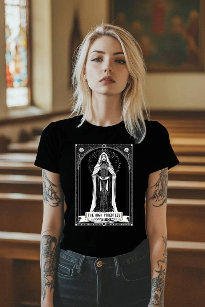 Dámské tričko - The High Priestess - Velekněžka - Tarot - Velká Arkána