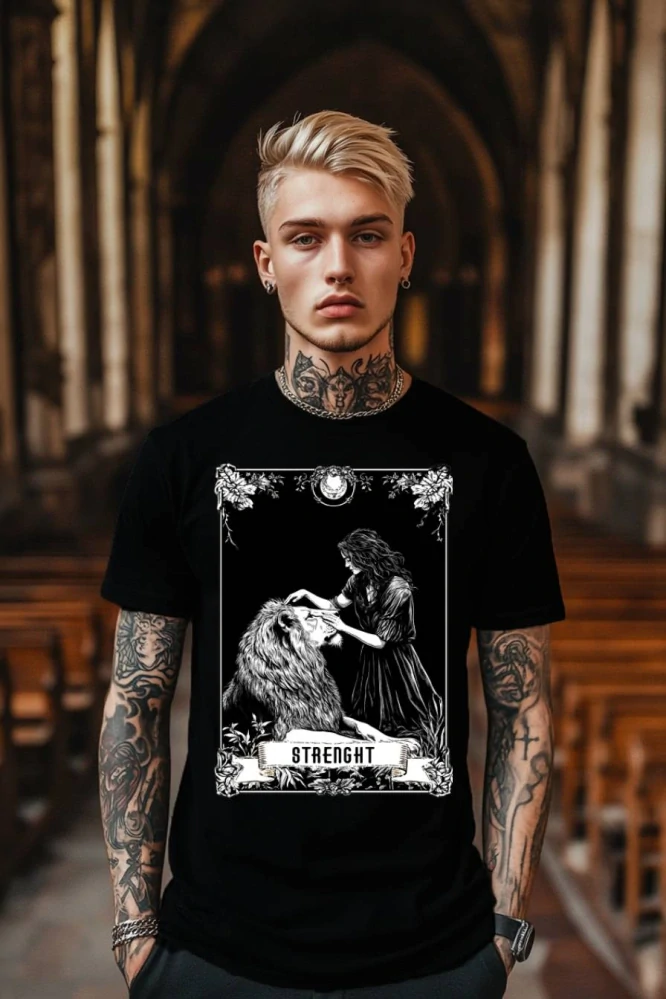 Pánské tričko - Strenght - Síla - Tarot - Velká Arkána